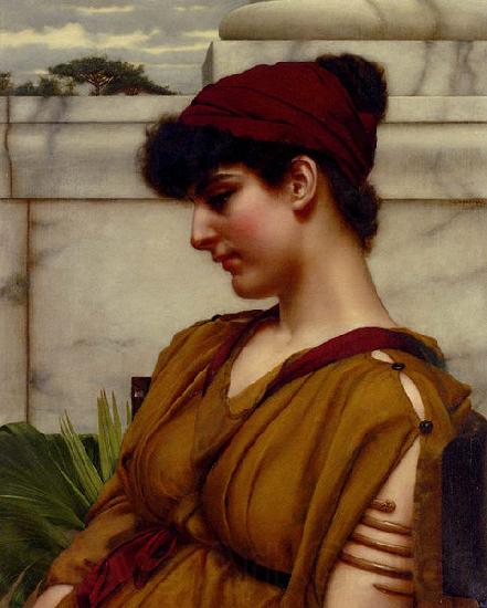 John William Godward A Classical Beauty In Profile Norge oil painting art